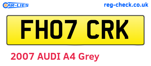 FH07CRK are the vehicle registration plates.