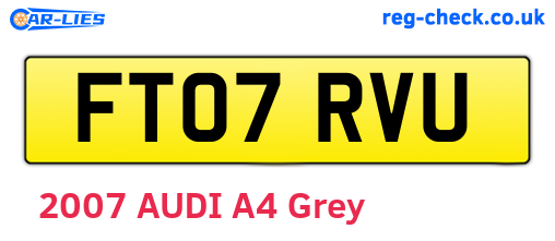 FT07RVU are the vehicle registration plates.