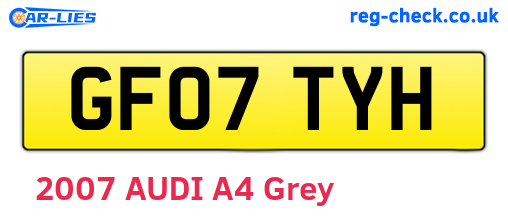 GF07TYH are the vehicle registration plates.