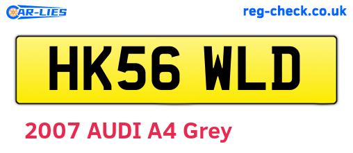 HK56WLD are the vehicle registration plates.