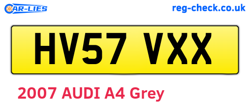 HV57VXX are the vehicle registration plates.