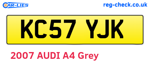 KC57YJK are the vehicle registration plates.