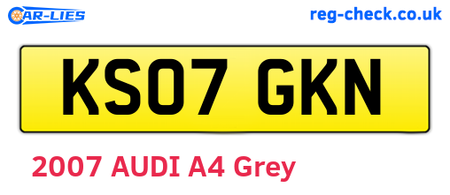 KS07GKN are the vehicle registration plates.