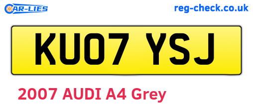 KU07YSJ are the vehicle registration plates.