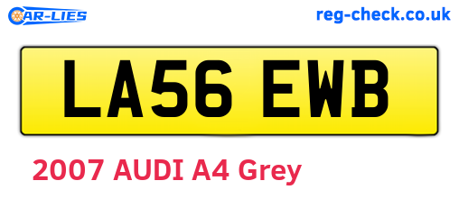 LA56EWB are the vehicle registration plates.