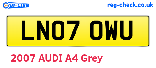 LN07OWU are the vehicle registration plates.