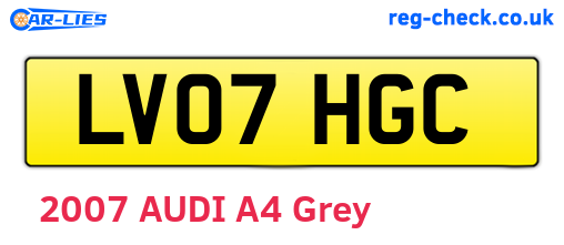LV07HGC are the vehicle registration plates.