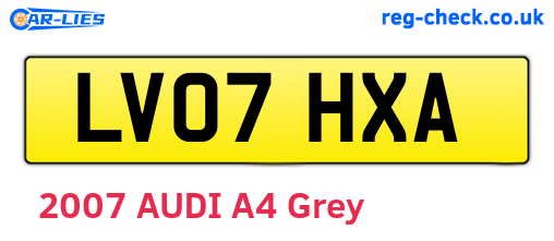 LV07HXA are the vehicle registration plates.