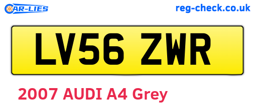 LV56ZWR are the vehicle registration plates.