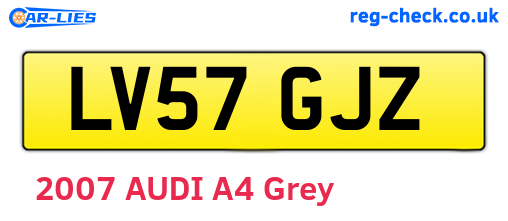 LV57GJZ are the vehicle registration plates.