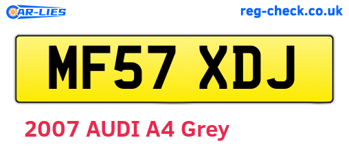 MF57XDJ are the vehicle registration plates.