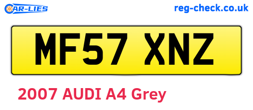 MF57XNZ are the vehicle registration plates.
