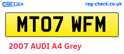 MT07WFM are the vehicle registration plates.