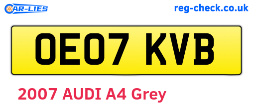 OE07KVB are the vehicle registration plates.