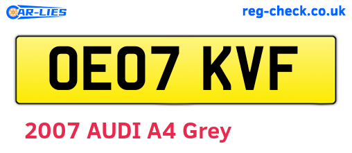OE07KVF are the vehicle registration plates.