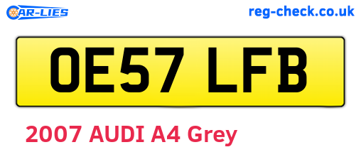 OE57LFB are the vehicle registration plates.