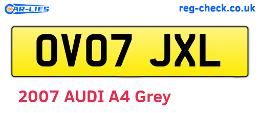 OV07JXL are the vehicle registration plates.
