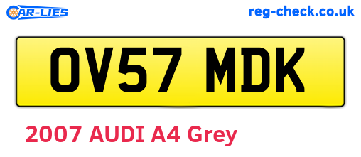 OV57MDK are the vehicle registration plates.