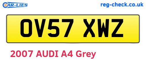 OV57XWZ are the vehicle registration plates.