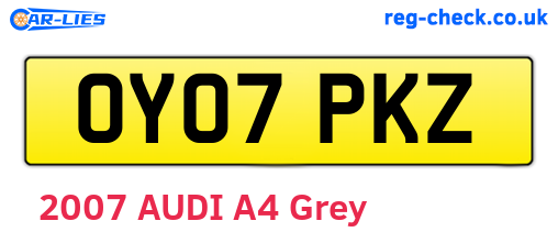 OY07PKZ are the vehicle registration plates.