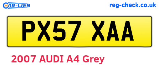 PX57XAA are the vehicle registration plates.