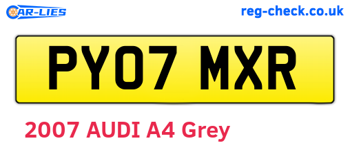 PY07MXR are the vehicle registration plates.