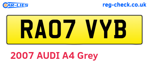 RA07VYB are the vehicle registration plates.