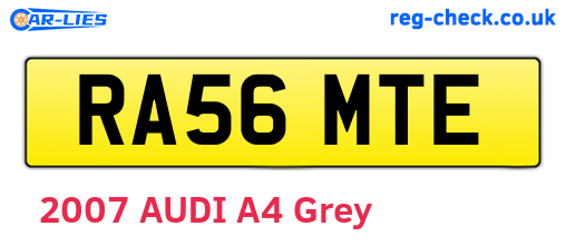 RA56MTE are the vehicle registration plates.
