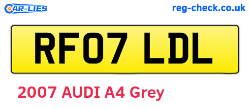 RF07LDL are the vehicle registration plates.