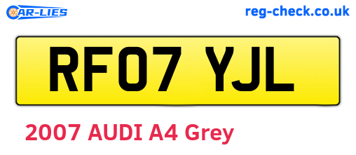 RF07YJL are the vehicle registration plates.