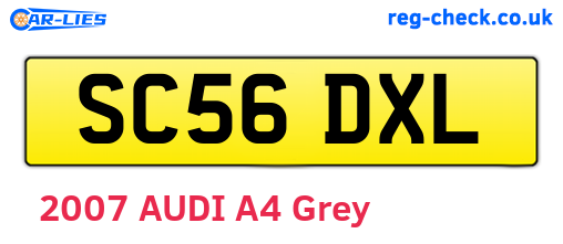 SC56DXL are the vehicle registration plates.