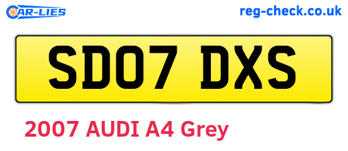 SD07DXS are the vehicle registration plates.