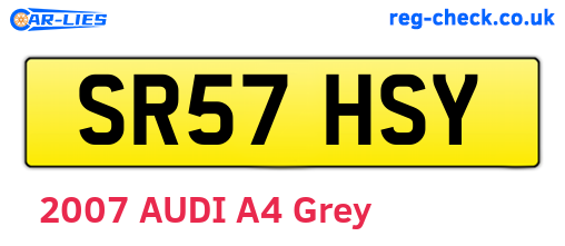 SR57HSY are the vehicle registration plates.