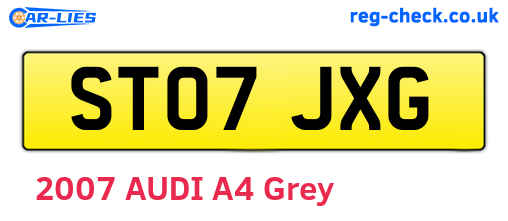 ST07JXG are the vehicle registration plates.