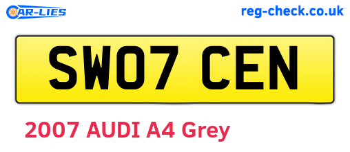 SW07CEN are the vehicle registration plates.