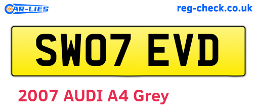 SW07EVD are the vehicle registration plates.