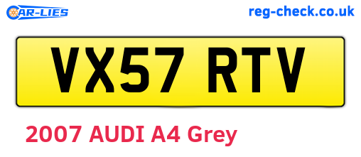 VX57RTV are the vehicle registration plates.