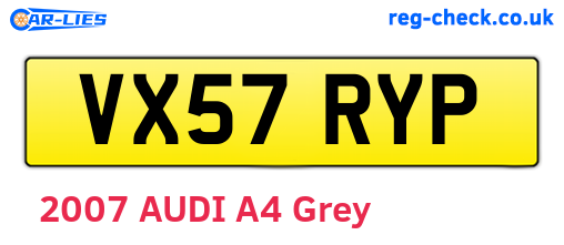 VX57RYP are the vehicle registration plates.