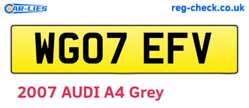 WG07EFV are the vehicle registration plates.