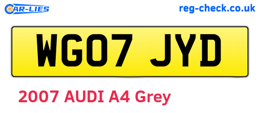 WG07JYD are the vehicle registration plates.