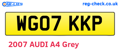 WG07KKP are the vehicle registration plates.
