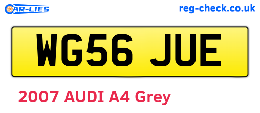 WG56JUE are the vehicle registration plates.
