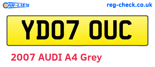 YD07OUC are the vehicle registration plates.