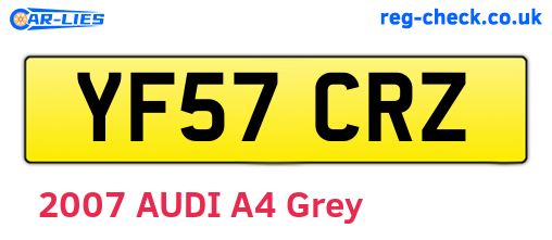 YF57CRZ are the vehicle registration plates.