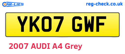 YK07GWF are the vehicle registration plates.
