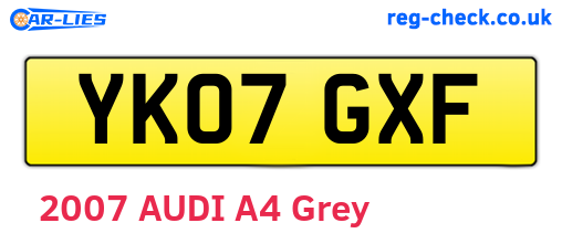 YK07GXF are the vehicle registration plates.