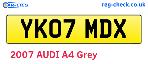 YK07MDX are the vehicle registration plates.
