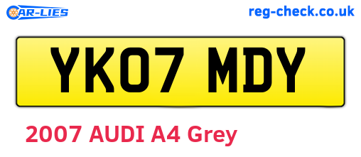 YK07MDY are the vehicle registration plates.