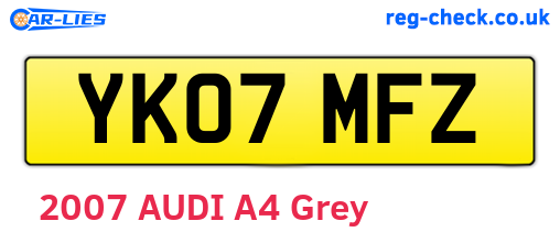 YK07MFZ are the vehicle registration plates.