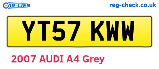 YT57KWW are the vehicle registration plates.